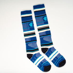  Blue, white, and black Keep Tahoe Blue Turbowool socks