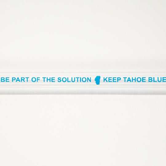 close up of Be Part of the Solution glass straw logo