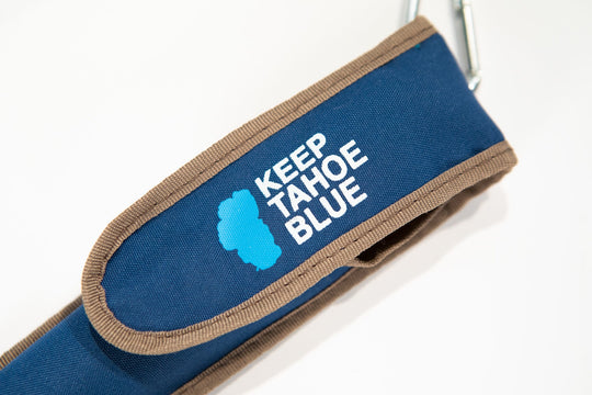 close up of Keep Tahoe Blue utensil carrying case