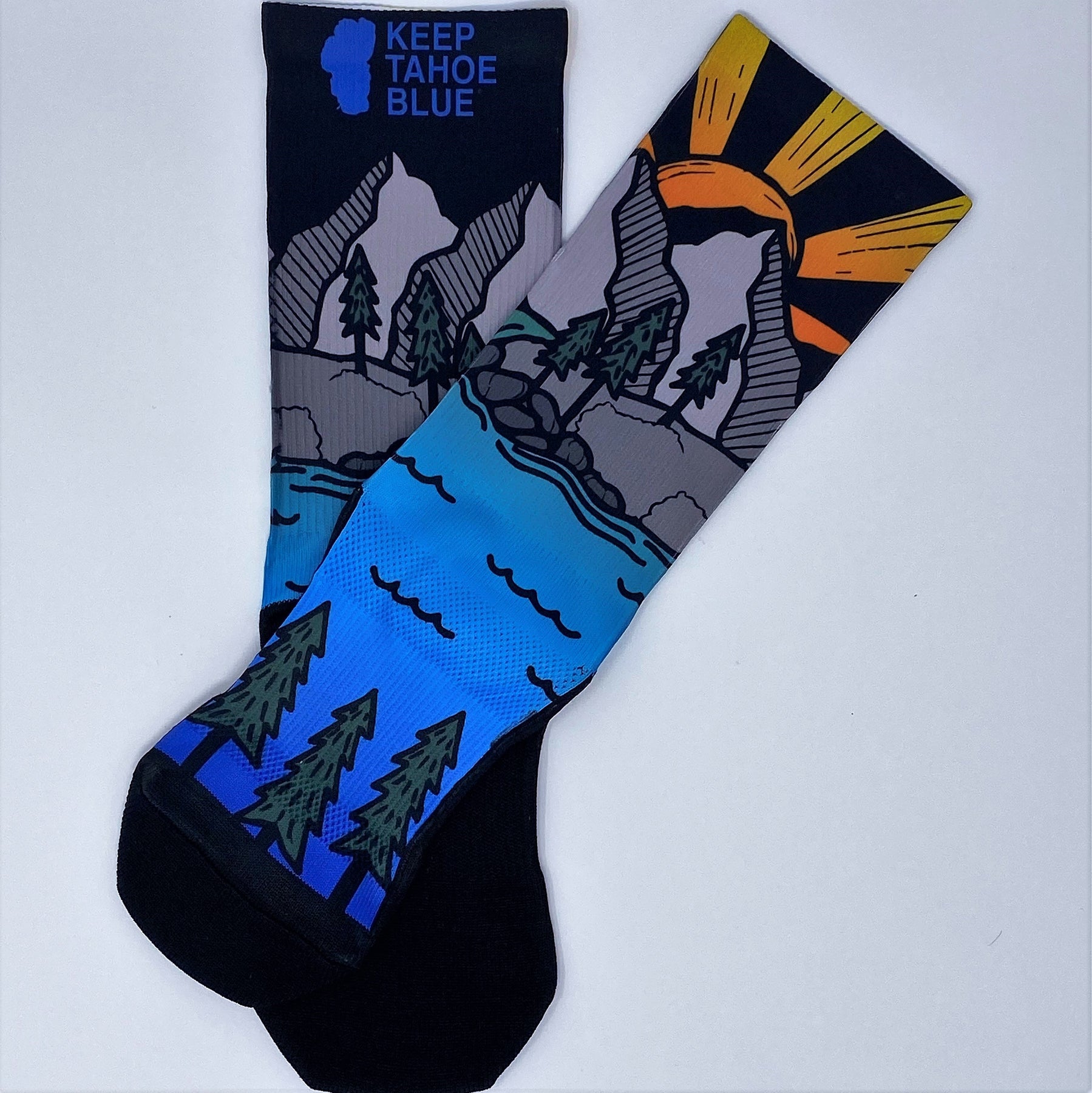 Sublimation Socks (Different Styles and Colors Available) Blue / Crew